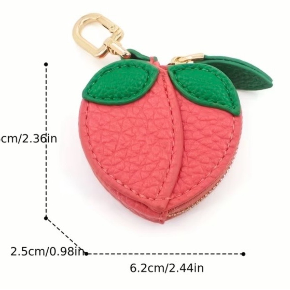 NEW Peach Shaped Keychain Pouch - Picture 2 of 4